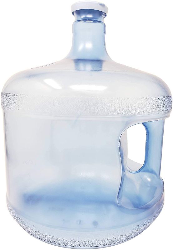 Photo 1 of 3 Gallon Short 11.35 Liter BPA Free Plastic Reusable Water Bottle Container Jug with Handle (Made in USA) 55MM Dew Cap
