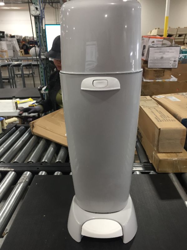 Photo 1 of Playtex Diaper Genie Complete Pail with Built In Odor Controlling Antimicrobial, Includes Pail and 3 Clean Laundry Scent Refills, White Pail
