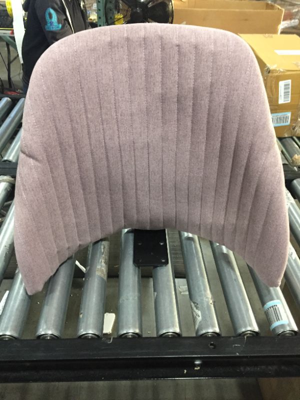 Photo 4 of Adjustable Low Back Rolling Chair Twill Fabric Upholstered Chair (Mauve Pink)
