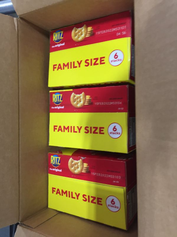 Photo 3 of [2 Cases- 6Boxes Total] RITZ Original Crackers Family Size 3 Boxes [EXP 2-2022]
