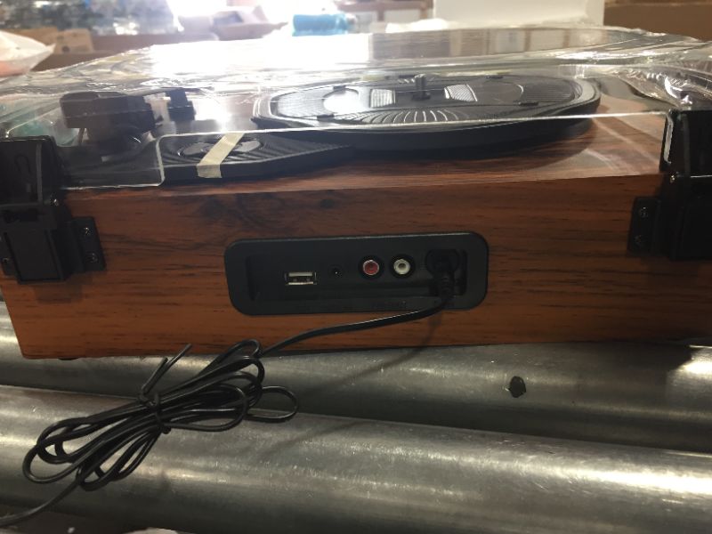 Photo 5 of Record Player with Speakers Wireless Vinyl Turntable 3-Speed Belt-Driven LP Vintage Portable Phonograph Player
