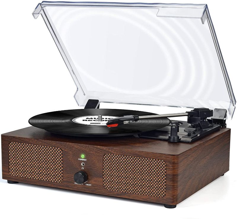 Photo 1 of Record Player with Speakers Wireless Vinyl Turntable 3-Speed Belt-Driven LP Vintage Portable Phonograph Player
