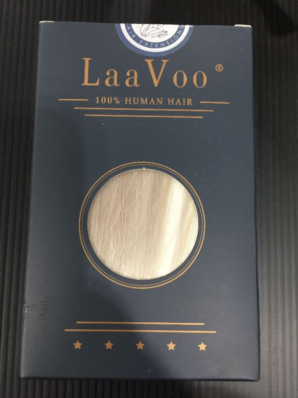 Photo 3 of LAAVOO Tape in Human Hair Extensions Highlighted Ash Blonde Mixed Bleach Blonde 20pcs 50 Grams Tape in Hair Extensions Human Hair 18 Inch Skin Weft
