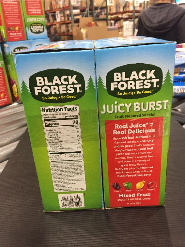 Photo 1 of [2 Pack] Black Forest Fruit Snacks Juicy Bursts, Mixed Fruit, 0.8 Ounce (40 Count) [EXP 9-21]
