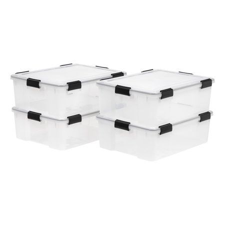 Photo 1 of 2021 Edition IRIS USA, UCB-L WEATHERTIGHT Storage Box, 4 Pack, 41 Quart, Clear

