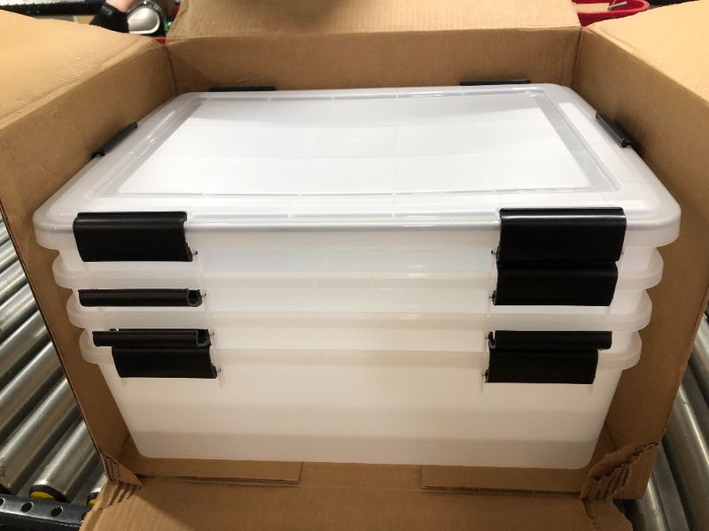 Photo 2 of 2021 Edition IRIS USA, UCB-L WEATHERTIGHT Storage Box, 4 Pack, 41 Quart, Clear

