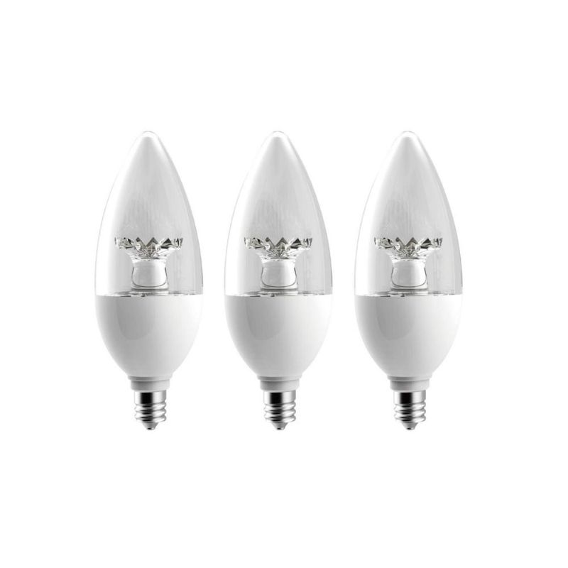 Photo 1 of EcoSmart 60-Watt Equivalent B11 Dimmable LED Light Bulb Daylight (3-Pack)
