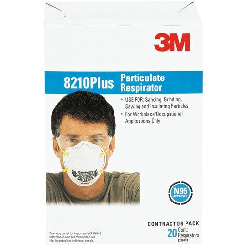 Photo 1 of 3M 8210Pb1-a/8210+ N95 Extended Respirator Dust Sanding Mask 20Pcs 4 Pack
