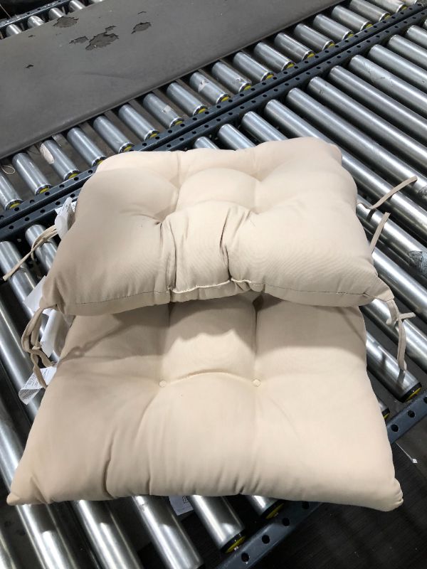 Photo 2 of Amazon Basics Tufted Outdoor Seat Patio Cushion - Pack of 2