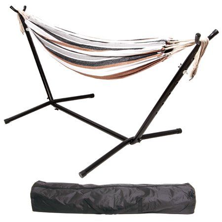 Photo 1 of BalanceFrom Double Hammock with Space Saving Steel Stand and Portable Carrying Case, 450-Pound Capacity