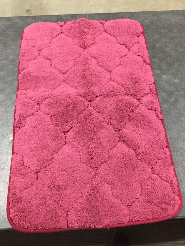 Photo 2 of COSY HOMEER Bathroom Rug Mat, Ultra Soft and Water Absorbent 100% Mirco Polyester Bath Rug, Anti-Slip Bath Carpet,Machine Wash/Dry,for Tub,Shower,and Bath Room ,18×28",Red