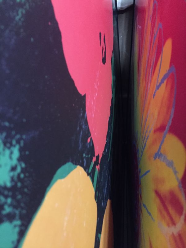 Photo 1 of McGraw Graphics Daisy Yellow  Pink Print Style Artwork Approx 34 x 34 Inches Framed in Black