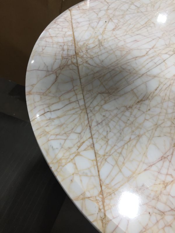 Photo 4 of LIGHT MARBLE CENTER TABLE 29H X 36W 21DIA BASE INCHES