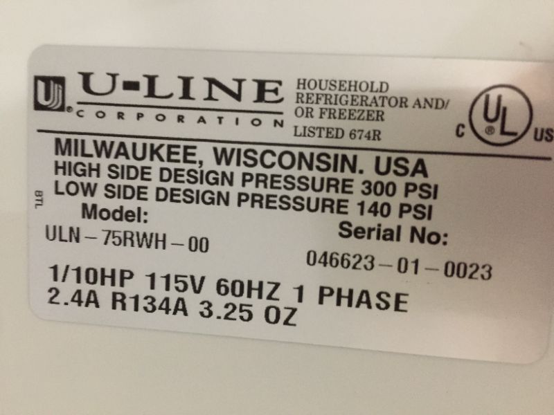 Photo 5 of ULINE SMALL PERSONAL REFRIGERATOR 73FL COLUME DAMAGE AND WEAR FROM USE