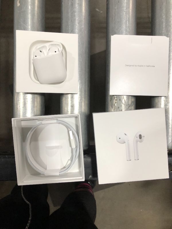 Photo 3 of Apple AirPods (2nd Generation) MV7N2AM/a with Charging Case - Stereo - Wireless - Bluetooth - Earbud - Binaural - in-ear factory sealed prior to processing
