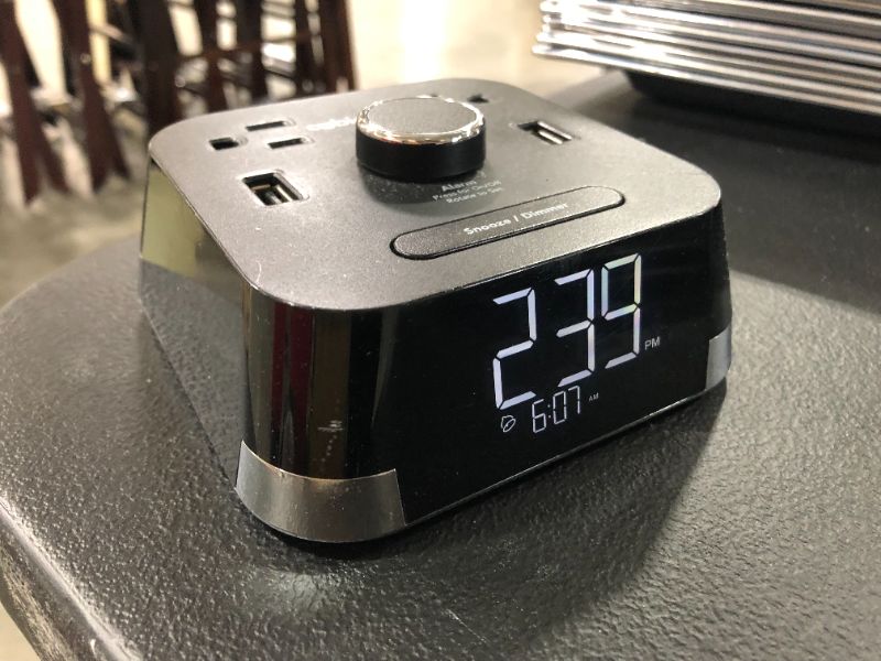 Photo 2 of 4pc Brandstand  CubieTime  User Friendly  Convenient Alarm Clock Charger  2 USB Ports  2 Tamper Resistant Outlets  Safety Tested Meets UL Standards