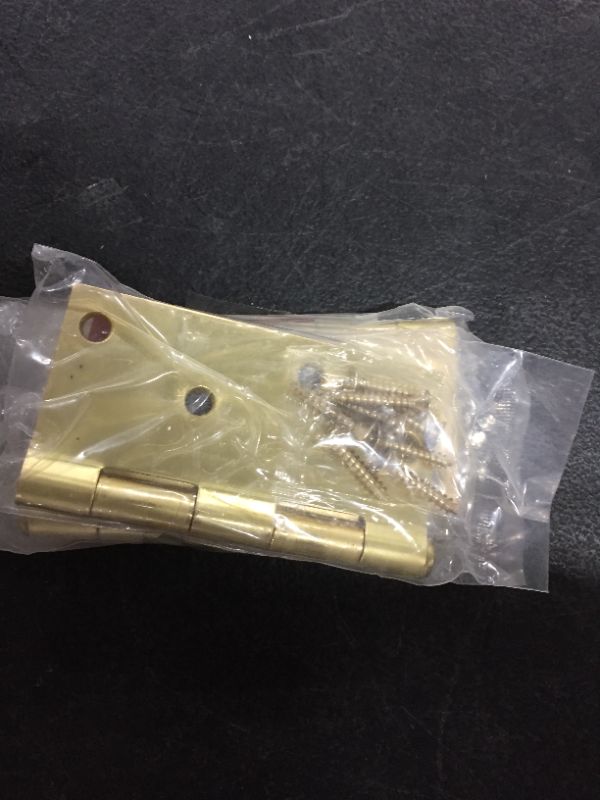 Photo 3 of 4 in. Satin Brass Square Corner Door Hinge
3 packs