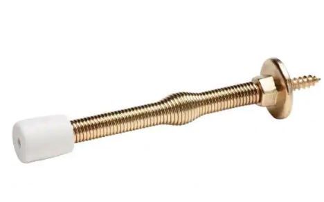 Photo 1 of 3 in. Bright Brass Light Duty Spring Door Stop
10 packs