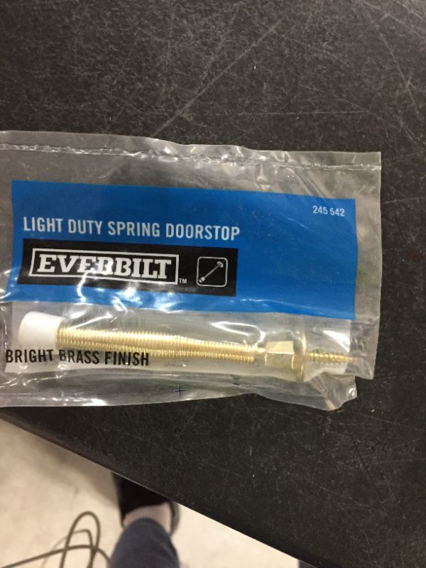 Photo 4 of 3 in. Bright Brass Light Duty Spring Door Stop
10 packs