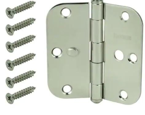 Photo 1 of 3-1/2 in. Stainless Steel 5/8 in. Radius Security Door Hinge
5 PACKS