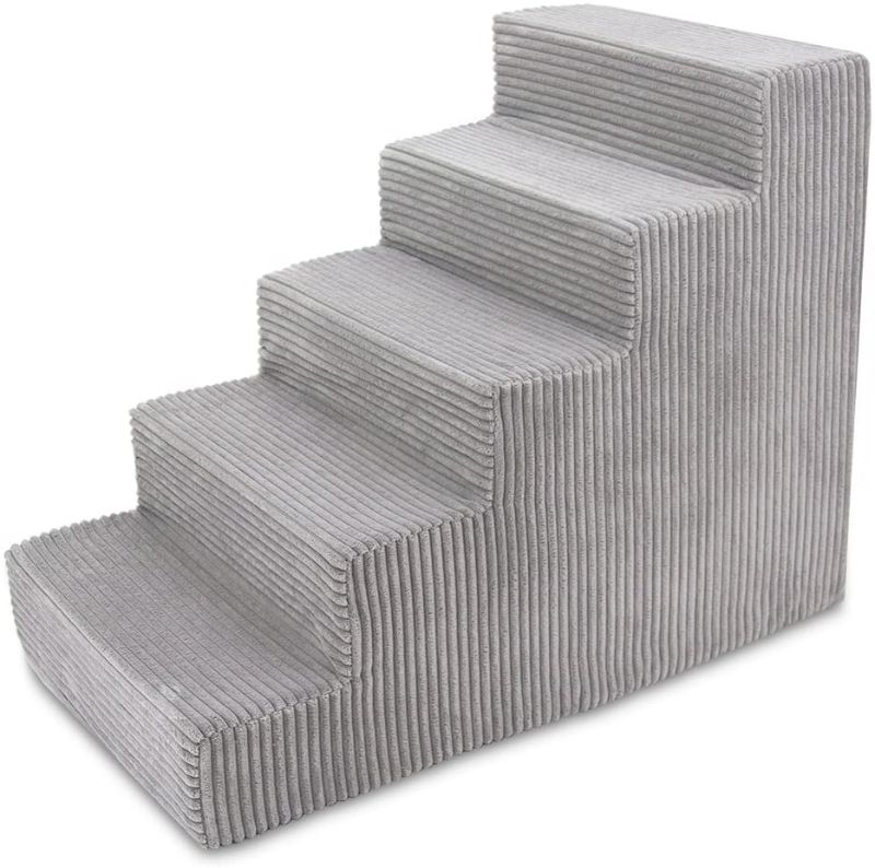 Photo 1 of Best Pet Supplies 5-Step Certipur-Us Certified Foam Pet Stairs/Steps, 30 x 16 x 22.5 inches, Gray