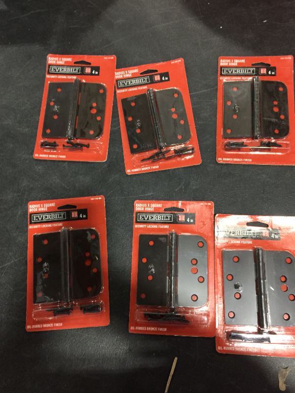 Photo 1 of 4 in. Square x 5/8 in. Radius Oil-Rubbed Bronze Security Door Hinge
6 PACKS