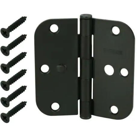 Photo 1 of 3-1/2 in. Oil-Rubbed Bronze 5/8 in. Radius Security Door Hinges Value Pack (3-Pack)
15 pieces