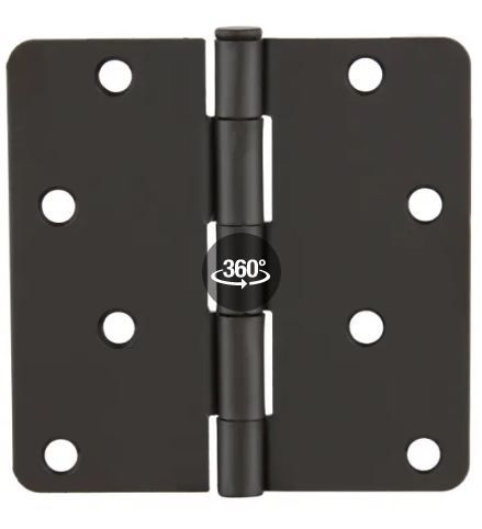 Photo 1 of 4 in. Oil-Rubbed Bronze Square Corner Security Door Hinges Value Pack (3-Pack)
