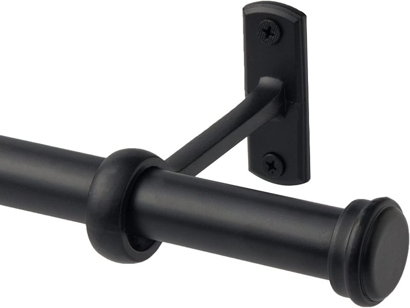 Photo 1 of 1 Inch Curtain Rods , Curtain Rods for Windows , Hanging Curtain Rod&Wall Mount with Brackets, Outdoor Curtain Rod, Curtain Rods for Windows, Black (28" to 48", Black)
