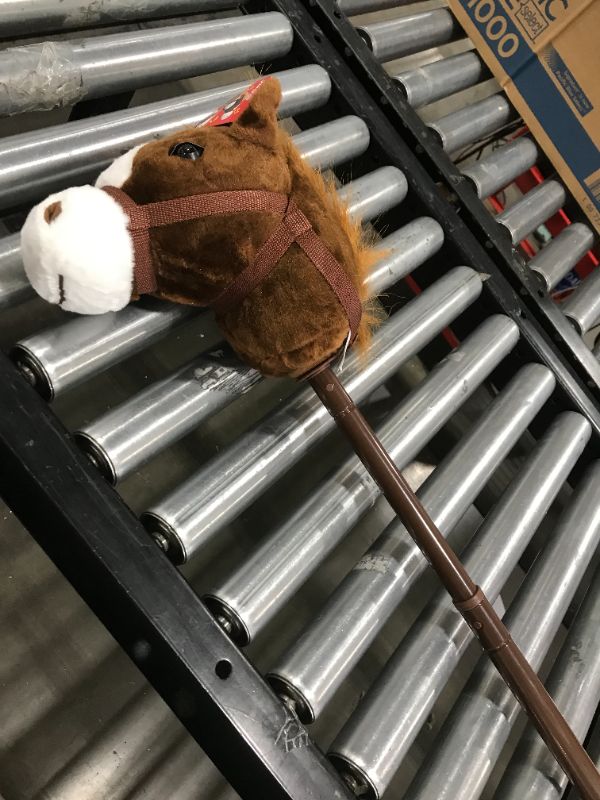 Photo 2 of Linzy Plush 36'' Unicorn Riding Stick , with Galloping Sounds, Adjustable Telescopic Stick, Adjust to 3 Different Sizes, Kids of Different Ages, Dark Brown (A-20216DB)
