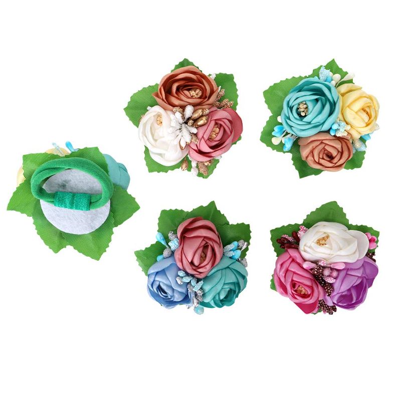 Photo 1 of Arnzrmo 3.5in Flower Hair Ties Boutique Hair Bows Elastic Ponytail Holder Hair Bands for Girls Kids Children Teens
