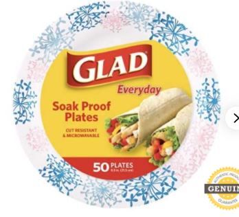 Photo 1 of glad soak proof plates round 50 pk [pack of 2]