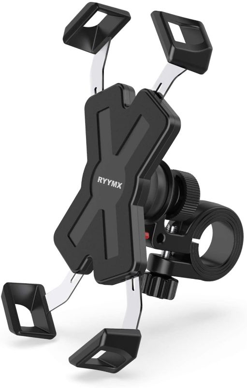 Photo 1 of Bike Phone Mount - RYYMX Bicycle Phone Holder : 360° Rotation Adjustable Motorcycle Phone Mount for iPhone Xs Max XR X 8 7 6 Plus, Galaxy S10+ S9 S8, Note 10 9 8, GPS, 4-7 inches Android Cell Phones
