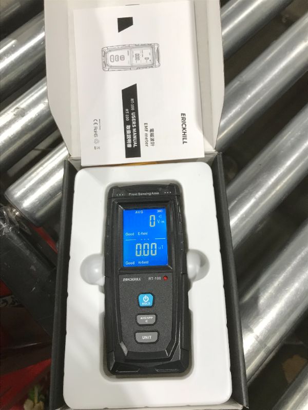 Photo 2 of ERICKHILL EMF Meter, Rechargeable Digital Electromagnetic Field Radiation Detector Hand-held Digital LCD EMF Detector, Great Tester for Home EMF Inspections, Office, Outdoor and Ghost Hunting
