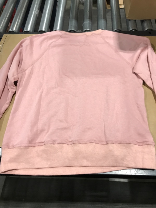 Photo 3 of WOMEN'S FLEECE PULLOVER SWEATSHIRT, PINK, SIZE MEDIUM. 