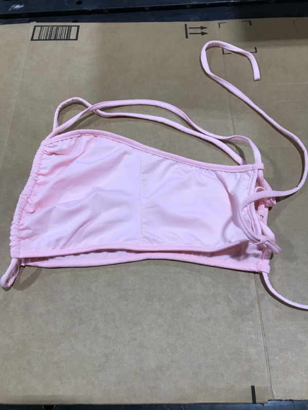 Photo 3 of WOMEN'S BIKINI STYLE LACE UP TOP. PINK. SIZE 