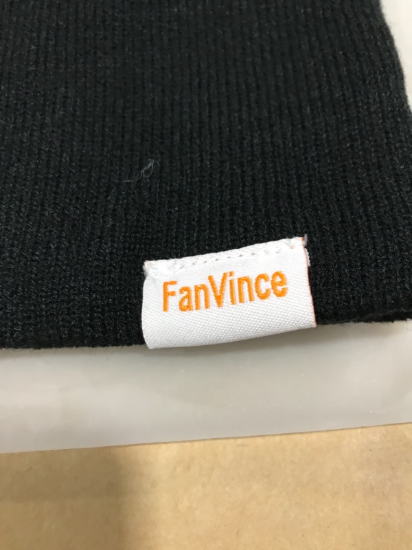 Photo 3 of FANVINCE BLACK BEANIE STOCKING HAT. ONE SIZE. 