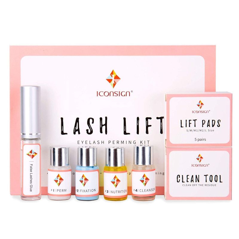 Photo 1 of ICONSIGN Lash Lift Kit, Professional Salon Semi-Permanent Curling Eyelash Perm Kit with Lash Shields, Eye Gel Pads and Brushes
