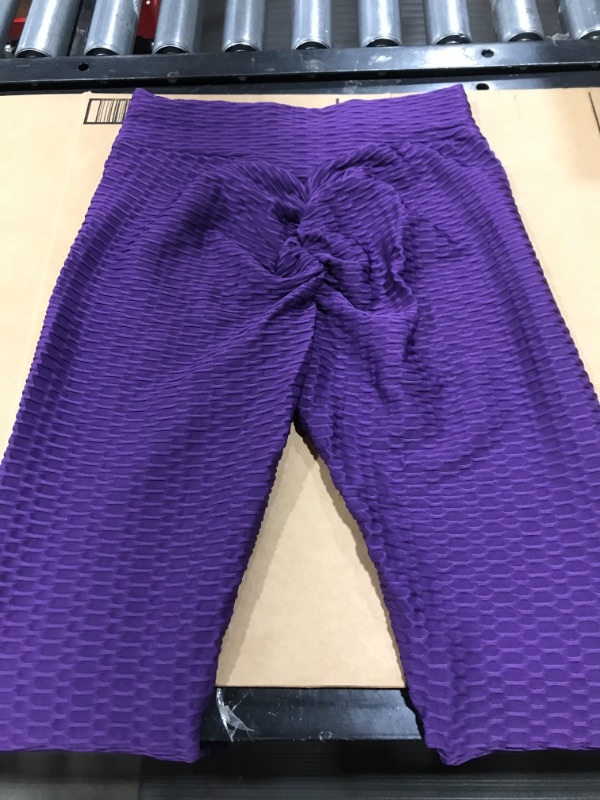 Photo 4 of WOMEN'S EXERCISE YOGA STRETCH BUTT PANT, PURPLE, SIZE LARGE. 
