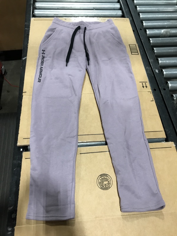 Photo 1 of WOMEN'S UNDER ARMOUR SWEAT PANTS, LIGHT PURPLE. SIZE XS. PRE-OWNED.