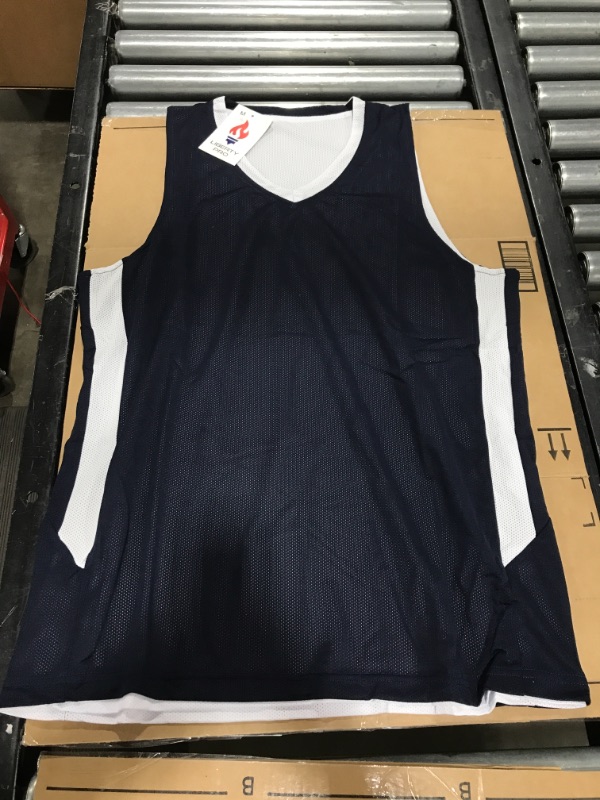 Photo 2 of Liberty Imports Reversible Men's Mesh Athletic Basketball Jersey Single for Team Scrimmage
NAVY BLUE/WHITE. SIZE X-LARGE.