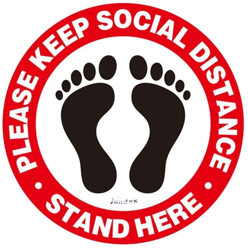 Photo 1 of 12" Social Distancing Floor Decals Stickers - Safety Floor Sign - Maintain 6 Foot Distance - Waterproof Adhesive Anti Slip Lamination, Commercial Grade (12", 10 Pack)
