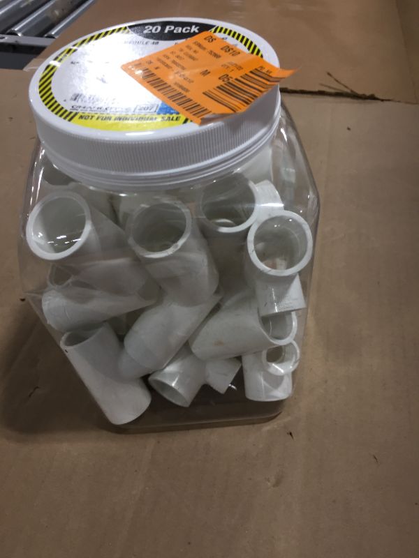 Photo 2 of 3/4 in. x 3/4 in. x 1/2 in. PVC Tee Pro Pack (20-Pack)
