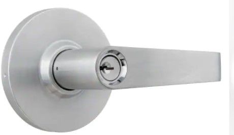 Photo 1 of Commercial 2-3/4 in. Satin Chrome Heavy Duty Classroom Keyed Entry Door Lever
