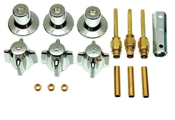 Photo 1 of Central Brass 3-Handle Tub and Shower Faucet Trim Kit in Chrome (Valve Not Included)
