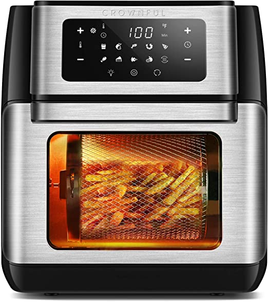 Photo 1 of CROWNFUL 10.6 Quart Air Fryer, 10-in-1 Air Fryer Toaster Oven, Convection Roaster with Rotisserie and Dehydrator, Digital LCD Touch Screen, Accessories and Recipe Included
