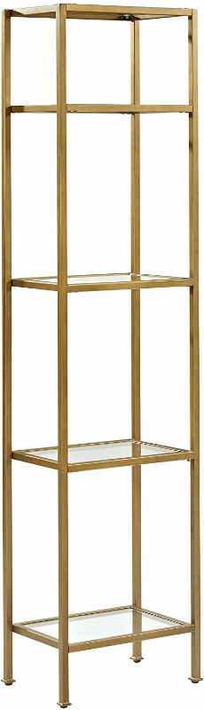 Photo 1 of Crosley Furniture CF6114-GL Aimee Narrow Etagere Bookcase - Gold and Glass
