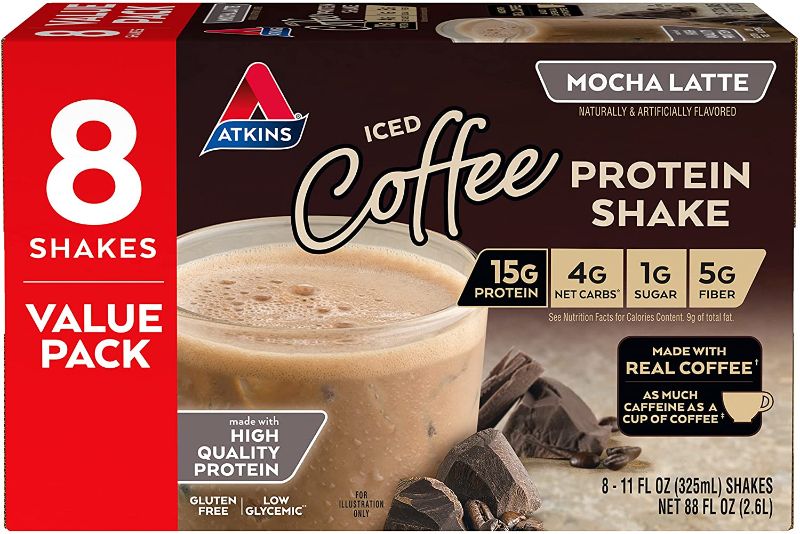 Photo 1 of Atkins Mocha Latte Protein-Rich Shake. With Protein. Keto-Friendly and Gluten Free. Value Pack. (8 Shakes)*Packaging May Vary
bb 07/22