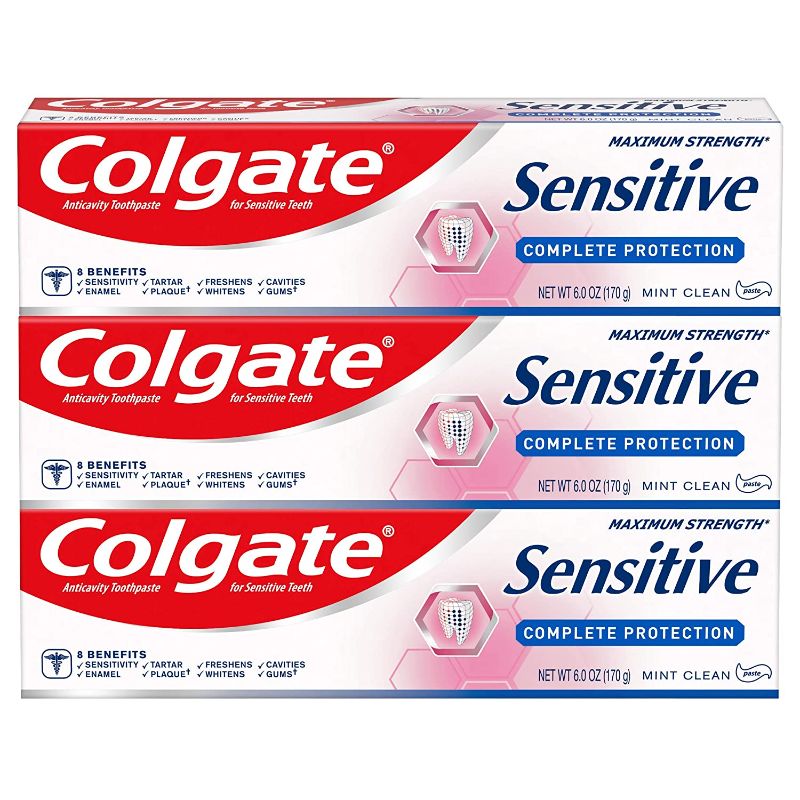 Photo 1 of Colgate Sensitive Toothpaste, Complete Protection, Mint - 6 ounce (Pack of 3)
