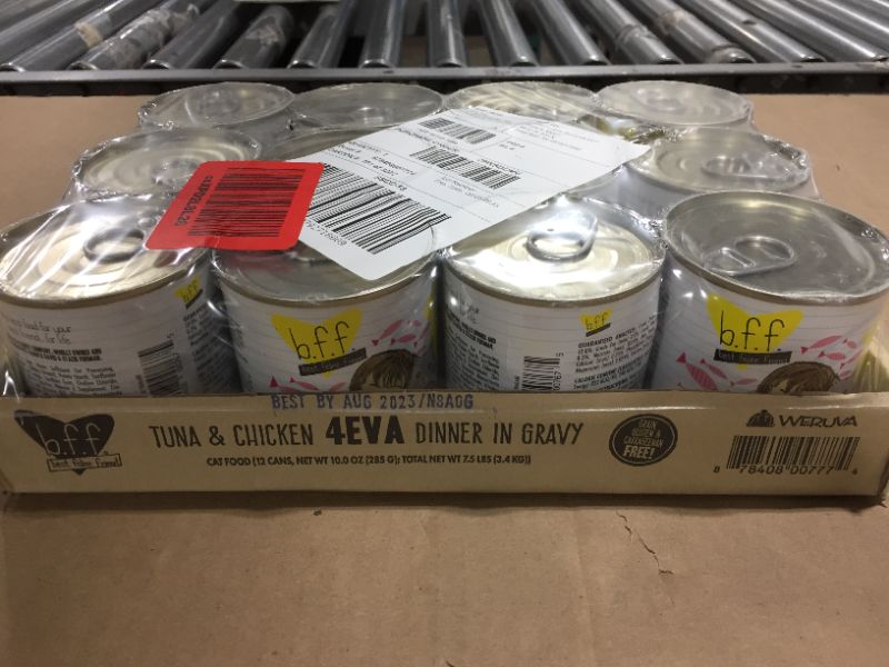 Photo 2 of Best Feline Friend (B.F.F.) Tuna & Chicken 4-Eva with Tuna & Chicken in Gravy Cat Food by Weruva, 10oz Can (Pack of 12), Yellow
